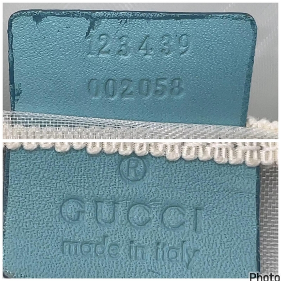 Auth Gucci Big GG Teal Blue/White Tote Bag - Picture 7 of 10